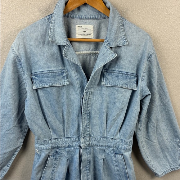 Citizens Of Humanity Gema Denim Jumpsuit Barrel Leg Cargo Long Sleeves Jeans 8 - Picture 6 of 12